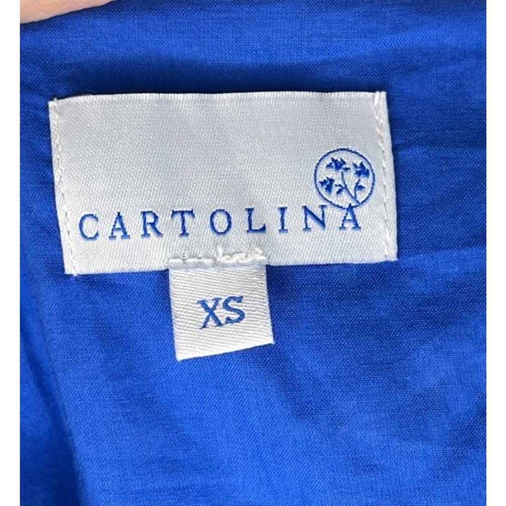 CARTOLINA Nantucket Sz XS Blue Eyelet Short Sleeve Shirt Elsa Dress - Picture 3 of 10